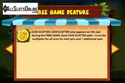 Free game feature screen