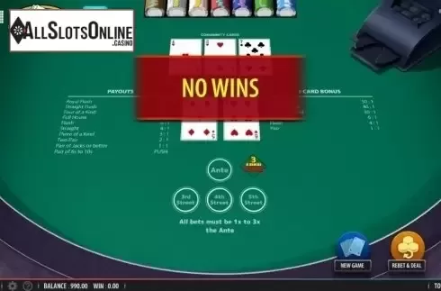 Game Screen 3. Mississippi Stud from Shuffle Master