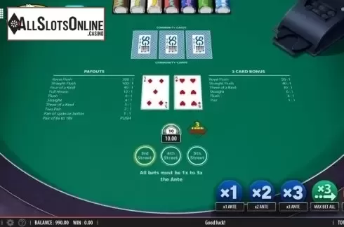 Game Screen 2. Mississippi Stud from Shuffle Master