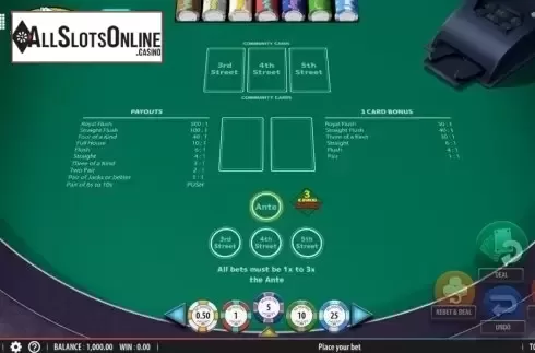 Game Screen 1. Mississippi Stud from Shuffle Master