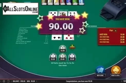 Game Screen 4. Mississippi Stud from Shuffle Master