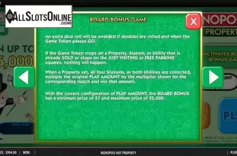 Board Bonus game