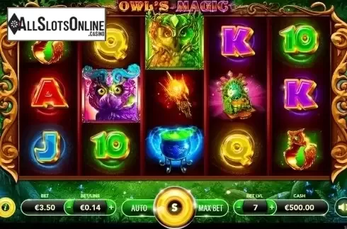 Reels screen. Owl's Magic from Slotmotion