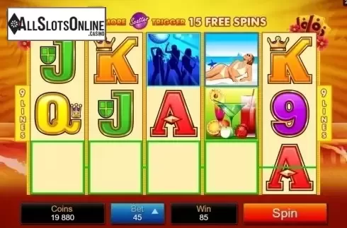 Game Screen. Party Island from Microgaming
