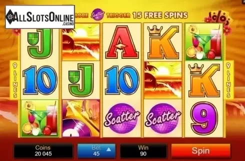 Game Screen. Party Island from Microgaming