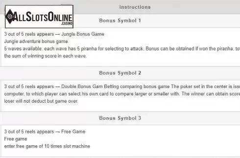 Bonus Symbols. Prehistoric Jungle from esball
