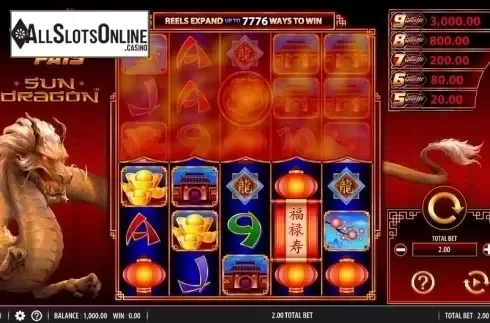 Reel Screen. Quick Hit Ultra Pays Sun Dragon from Bally