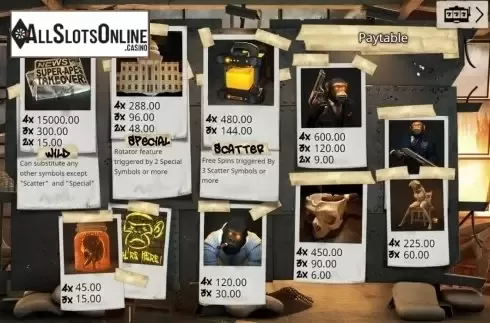 Paytable. Revolution (Booming Games) from Booming Games