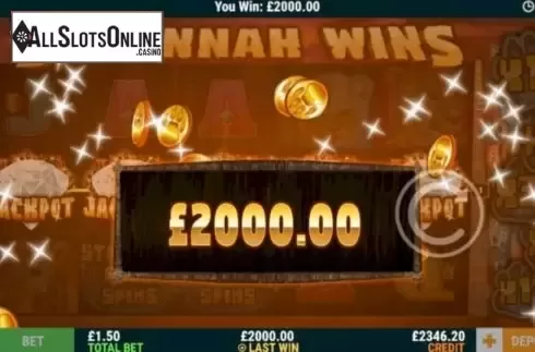 Win Screen 2. Savannah Wins from Intouch Games