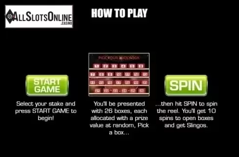Paytable 1. Slingo Deal or No Deal from Slingo Originals
