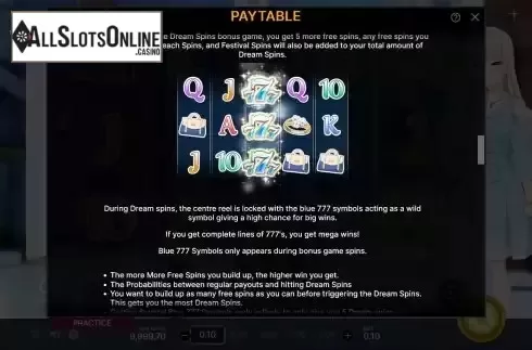 Dream spins screen 2