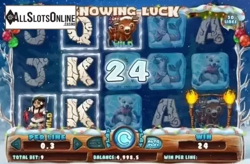 Win Screen. Snowing Luck Christmas Edition from Spinomenal