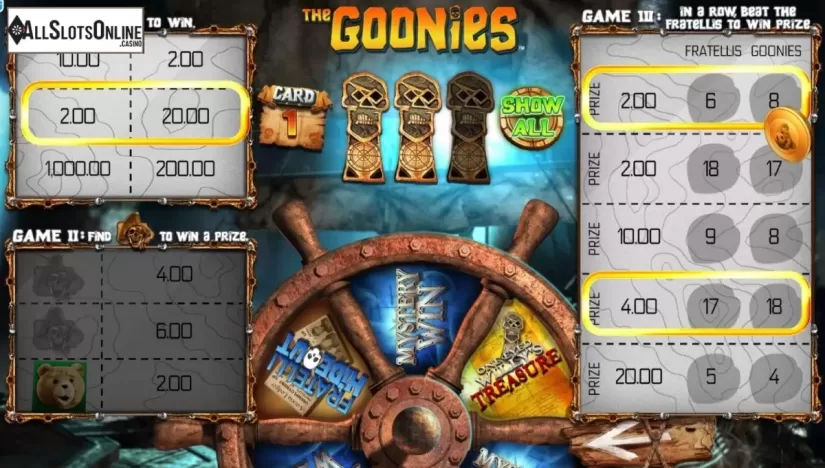 Game Screen 3. The Goonies Scratchcard from Blueprint