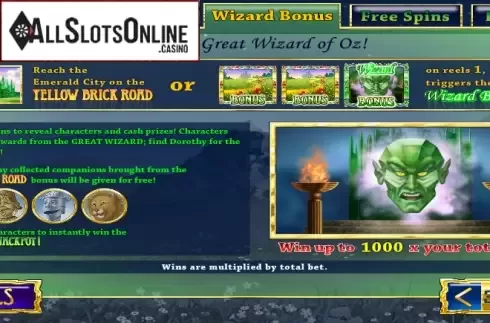 Screen5. The Winnings of Oz from Playtech