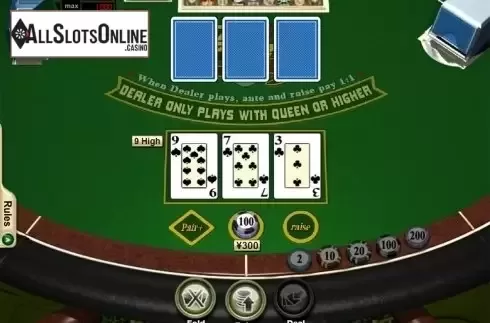 Game workflow . Tri Card Poker from RTG