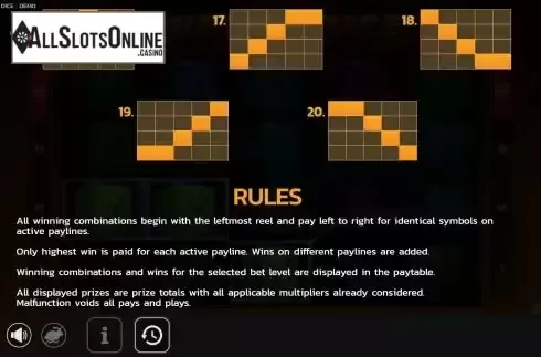 Paylines screen 3