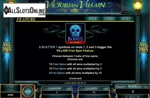 Screen4. Victorian Villain from Microgaming
