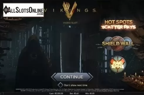 Intro screen. Vikings (NetEnt) from NetEnt