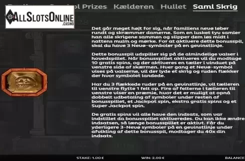 Bonus game screen 3