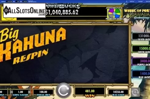 Respin. Wheel of Fortune Hawaiian Getaway Powerbucks from IGT
