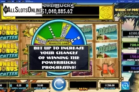 Reel Screen. Wheel of Fortune Hawaiian Getaway Powerbucks from IGT