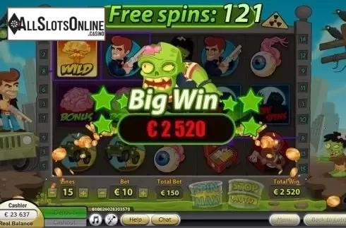 Big Win Screen. Zombie Apocalypse (NetoPlay) from NetoPlay