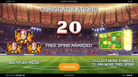Joker Hit ‘n’ Goal slot screenshot 4