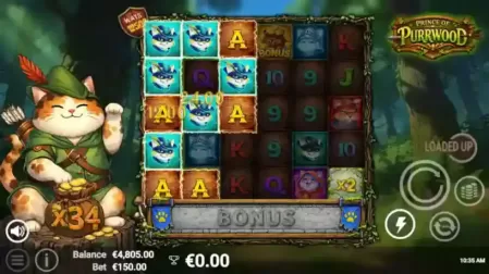 Prince of Purrwood slot screenshot 1