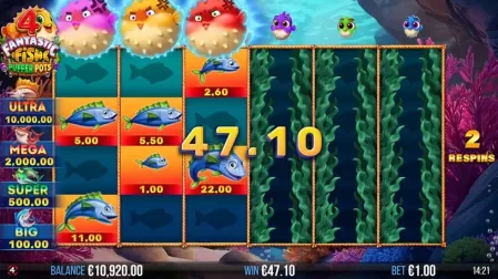 4 Fantastic Fish Puffer Pots slot screenshot 4