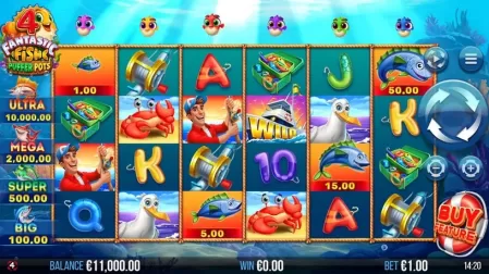 4 Fantastic Fish Puffer Pots slot screenshot 1