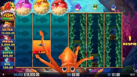 4 Fantastic Fish Puffer Pots slot screenshot 3