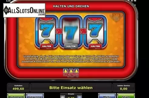 Paytable 2. Bar 7's from Greentube