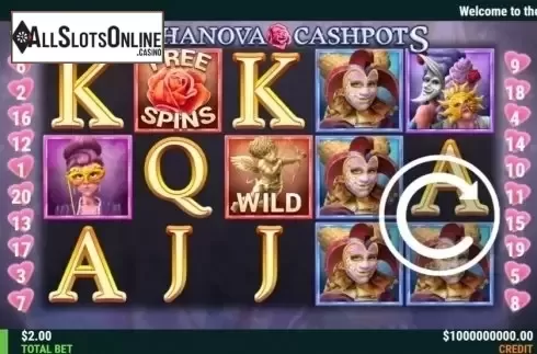 Reel Screen. Cashanova Cashpots from Slot Factory