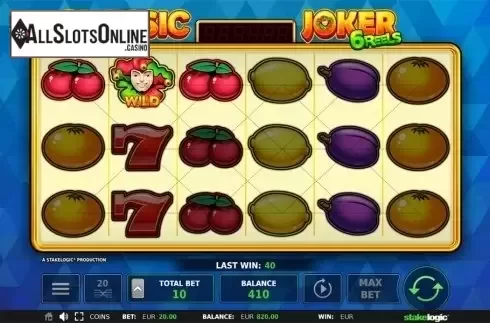 Wild win screen. Classic Joker 6 Reels from StakeLogic