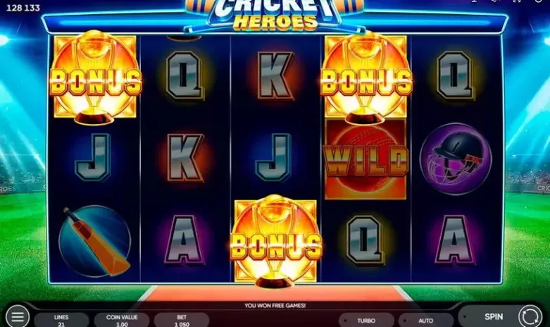 Cricket Heroes slot screenshot 1