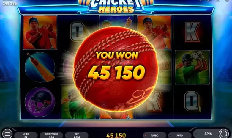 Cricket Heroes slot screenshot 5