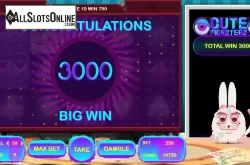 Win screen 3. Cute Monsters from BetConstruct