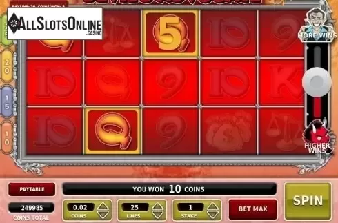 Win screen. Devil's Advocate from OMI Gaming