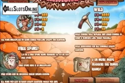 Screen3. Diamonds Downunder from Rival Gaming