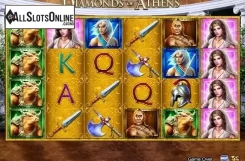 Game Workflow screen. Diamonds of Athens from High 5 Games