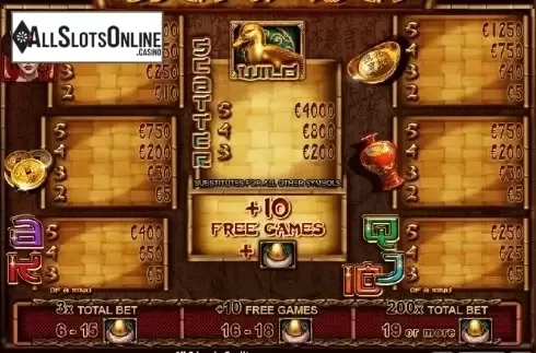 Paytable 1. Duck Of Luck Returns from Casino Technology