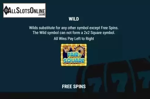 Wild feature screen