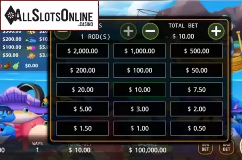 Paytable. Fishing Expedition from KA Gaming