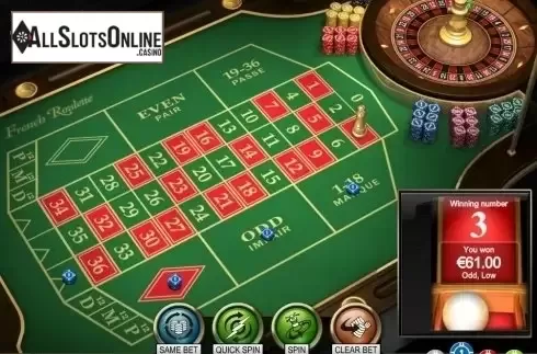 Game Screen. French Roulette (NetEnt) from NetEnt