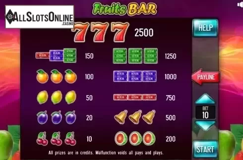 Paytable