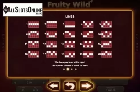 Paytable 2. Fruity Wild from Booongo