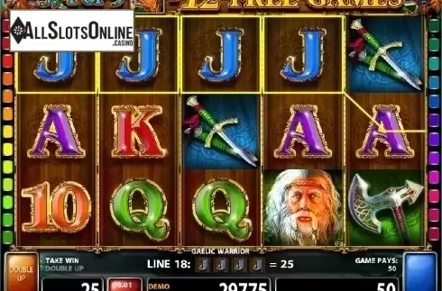 Screen 5. Gaelic Warrior from Casino Technology