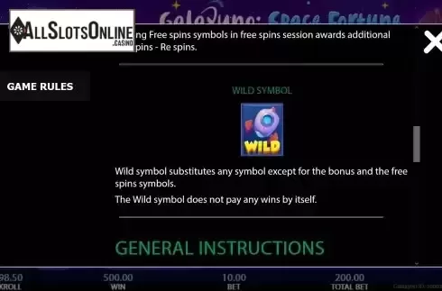 Wild symbol screen