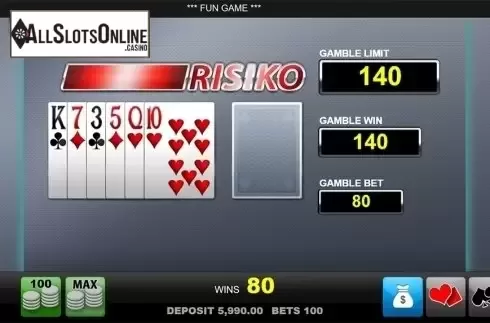 Gamble screen. Hide and Seek from Merkur