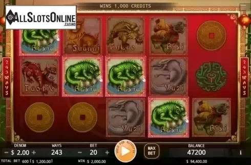 Win Screen. Legend of Dragons from KA Gaming
